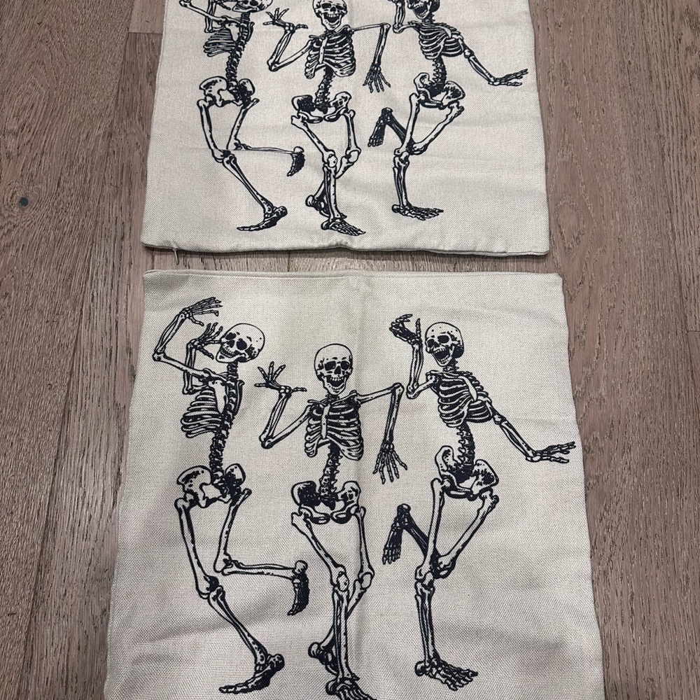 Dancing Skeleton Pillow Cover Set 16" x 16"